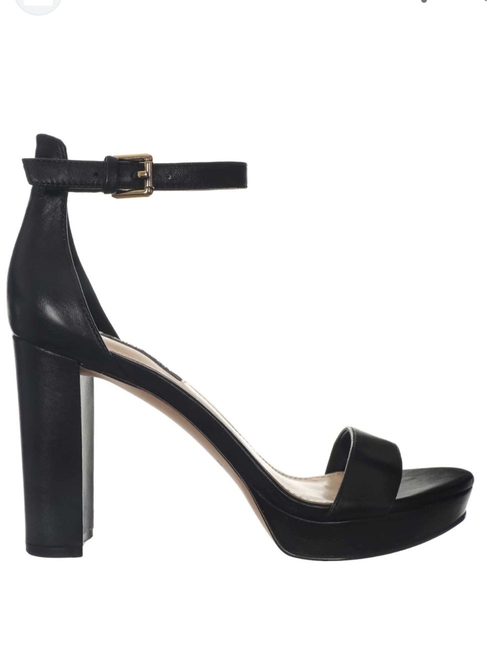 Nine West Black‎ Ankle-Strap Platform Heels with Gold Buckle size 10 US,  41 EU
